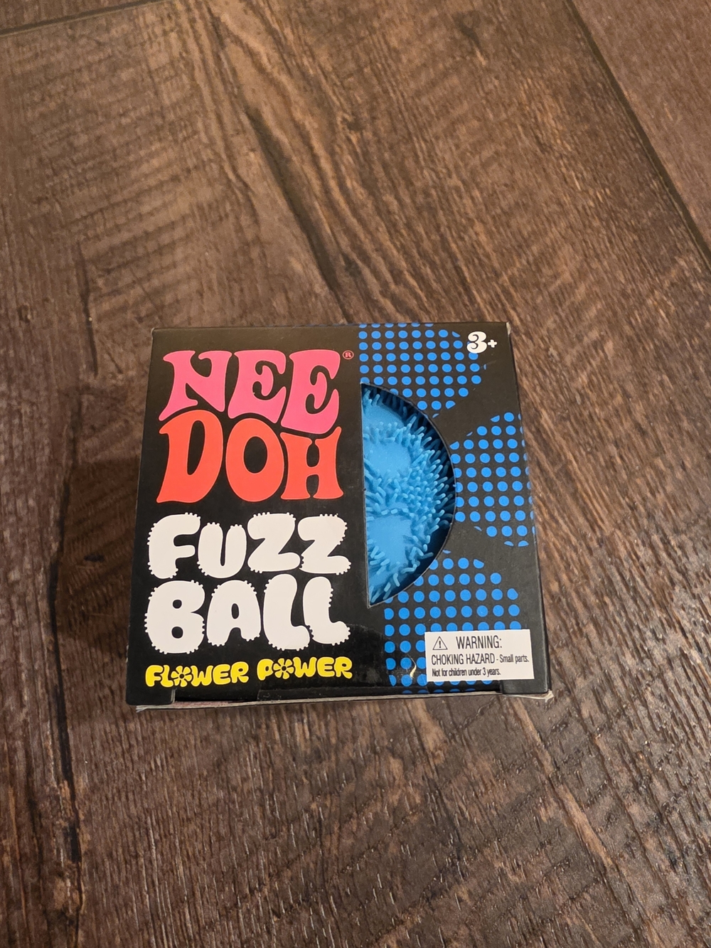 Authentic NeeDOh Fuzzball Flower Power NIB Blue